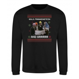 Gold, Frankenstein And Grrrrr (Bottom Influenced) Christmas Jumper