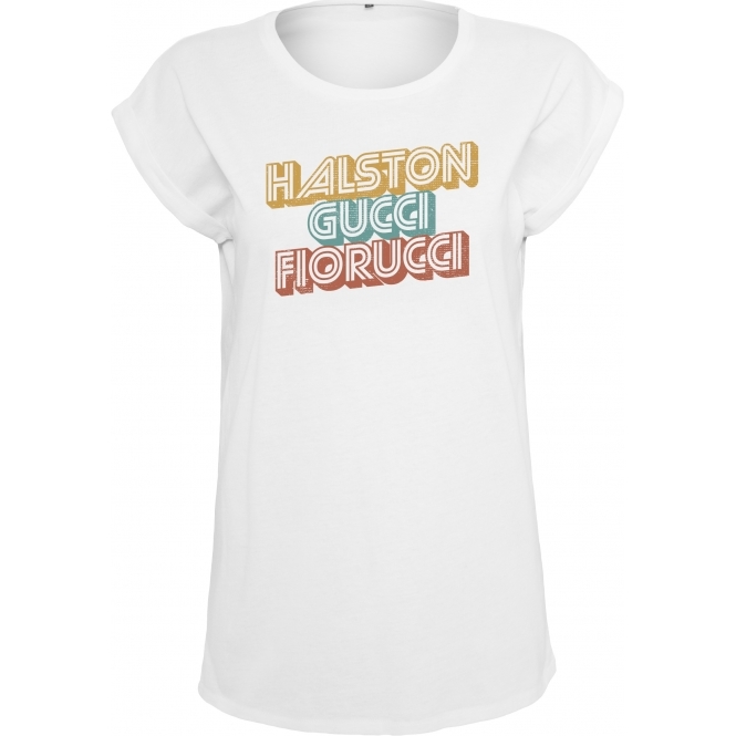 Halston Gucci Fiorucci Womens Extended Shoulder T-Shirt