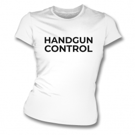 Handgun Control (As Worn By Michael Stipe, R.E.M.) Womens Slim Fit T-Shirt