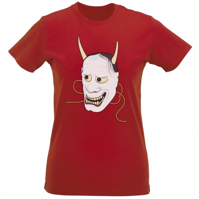 Hannya Mask (As Worn By Siouxsie Sioux, Siouxsie & The Banshees) Organic Womens Slim Fit T-Shirt