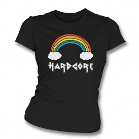 Hardcore Rainbow Organic Womens Slim Fit T-Shirt