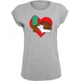 Hedgehog Cactus Womens Extended Shoulder T-Shirt