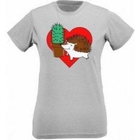 Hedgehog Cactus Womens Slim Fit T-Shirt