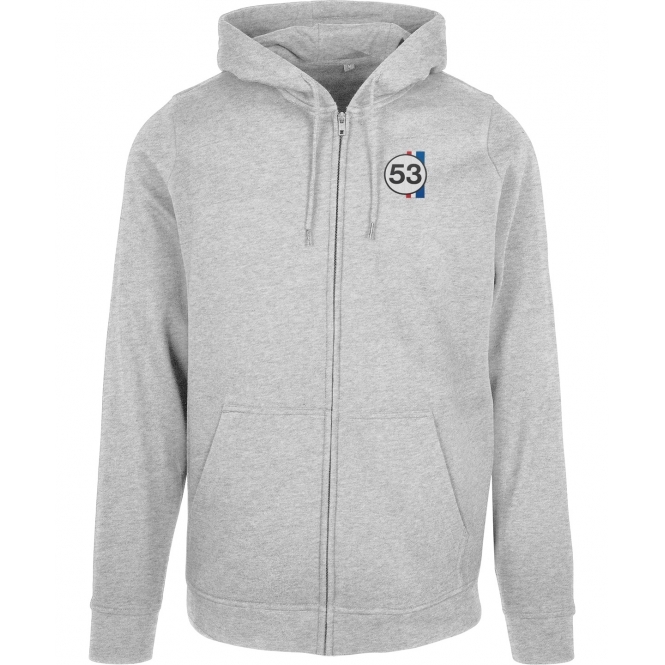 Herbie 53 Embroidered Left Breast Logo Zip Hooded Sweatshirt