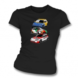 Honda Civic EG6 SiR Touring Cars Womens Slim Fit T-Shirt