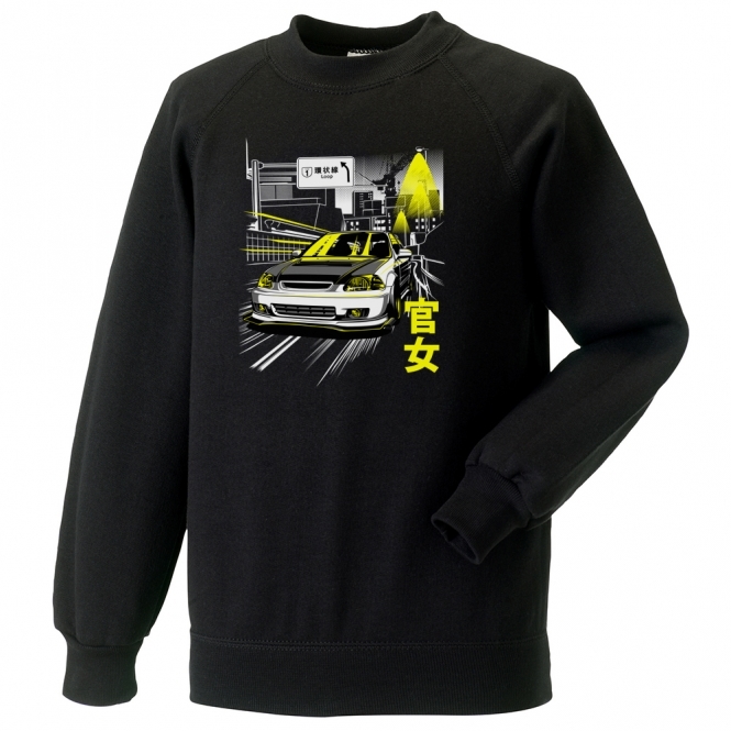 Honda Civic In City Sweatshirt