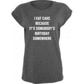 I Eat Cake... Womens Extended Shoulder T-Shirt