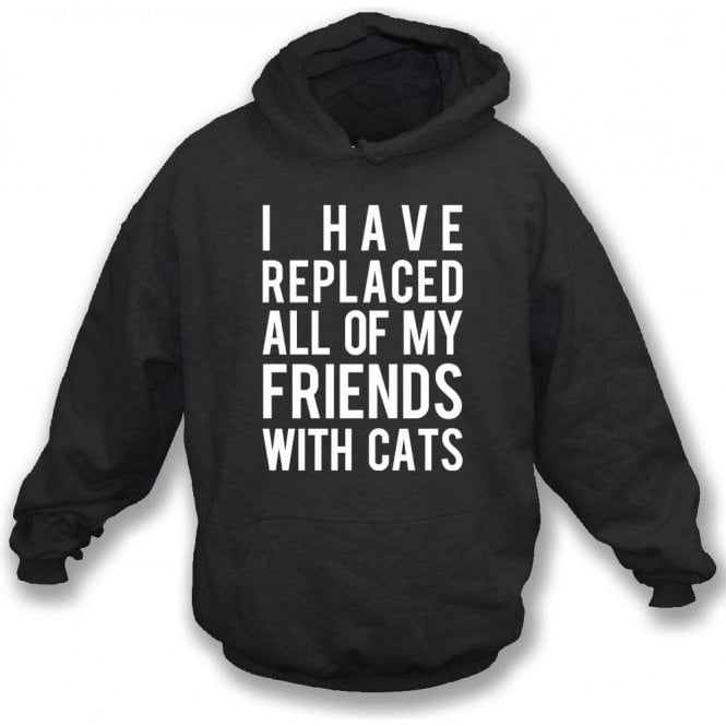 I Have Replaced All Of My Friends With Cats Kids Hooded Sweatshirt