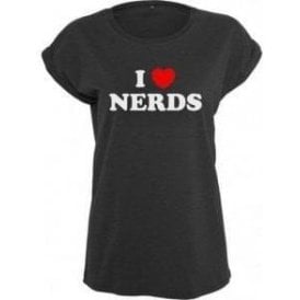 I Heart Nerds (As Worn By Shirley Manson, Gargabe) Womens Extended Shoulder T-Shirt
