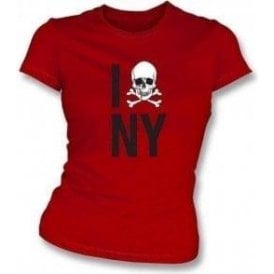 I Love New York Skull Womens Slimfit T-Shirt