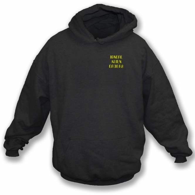Ignore Alien Orders (As Worn By Jonny Greenwood, Radiohead) Embroidered Left Breast Logo Hooded Sweatshirt
