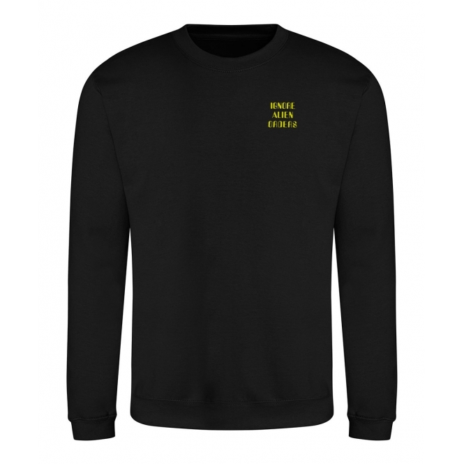 Ignore Alien Orders (As Worn By Jonny Greenwood, Radiohead) Embroidered Left Breast Logo Sweatshirt