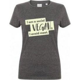 I'm A Social Vegan Womens Slim Fit T-Shirt