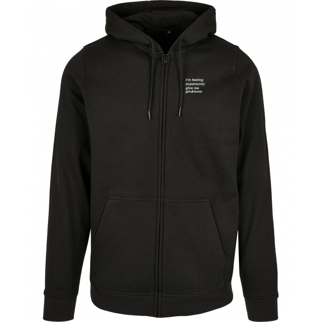 I'm Feeling Supersonic (Inspired By Oasis) Embroidered Left Breast Logo Zip Hooded Sweatshirt