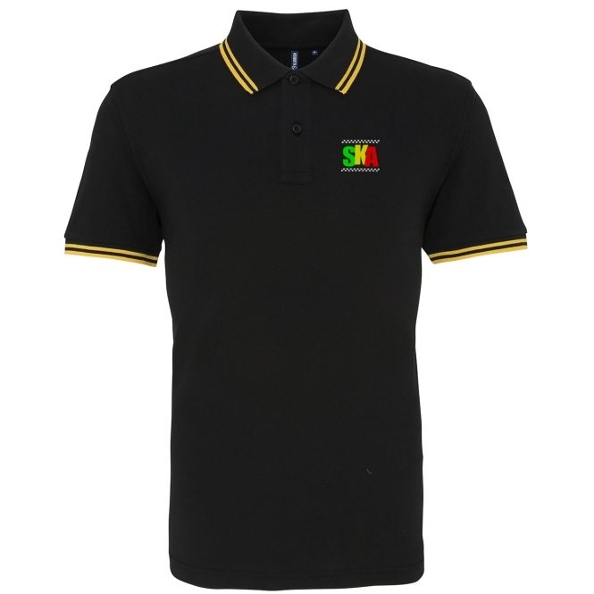 Jamaican Ska Logo Embroidered Left Breast Logo Polo Shirt