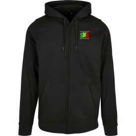 Jamaican Ska Logo Embroidered Left Breast Logo Zip Hooded Sweatshirt