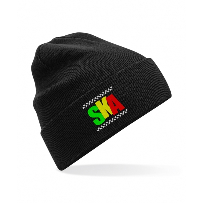 Jamaican Ska Logo Embroidered Organic Cotton Beanie