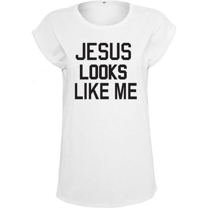 Jesus Looks Like Me (As Worn By Debbie Harry, Blondie) Womens Extended Shoulder T-Shirt