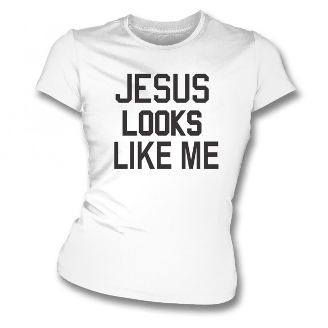 Jesus Looks Like Me (As Worn By Debbie Harry, Blondie) Womens Slim Fit T-Shirt