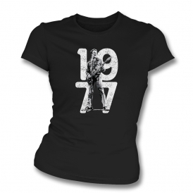 Joe Strummer 1977 Womens Slim Fit T-Shirt