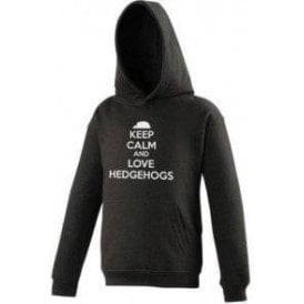 Keep Calm And Love Hedgehogs Kids Hooded Sweatshirt