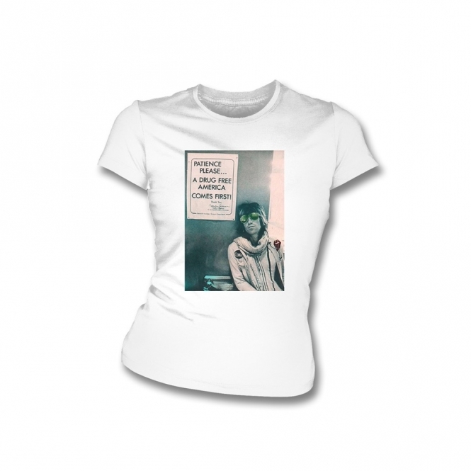 Keith Richards "A Drug Free America" Photo Organic Womens Slim Fit T-Shirt