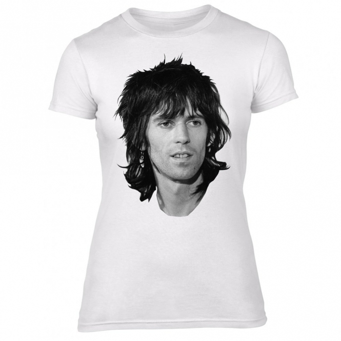 Keith Richards Face (As Worn By Patti Smith) Organic Womens Slim Fit T-Shirt