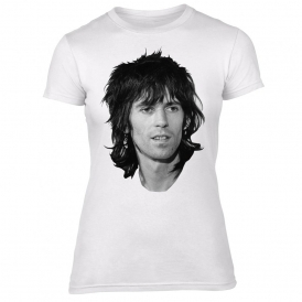 Keith Richards Face (As Worn By Patti Smith) Organic Womens Slim Fit T-Shirt