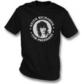 Keith Richards For President Black T-Shirt