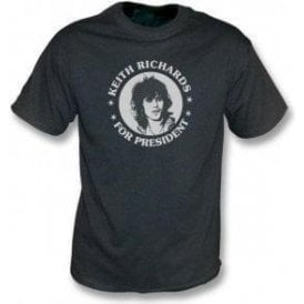 Keith Richards For President Black Vintage Wash T-Shirt