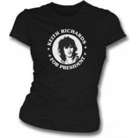 Keith Richards For President Black Womens Slim Fit T-Shirt