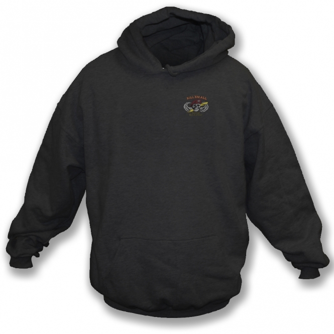 Kill 'Em All (As Worn By Johnny Ramone, Ramones) Embroidered Left Breast Logo Hooded Sweatshirt