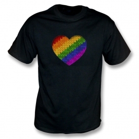 Knitted Rainbow Heart Organic T-Shirt