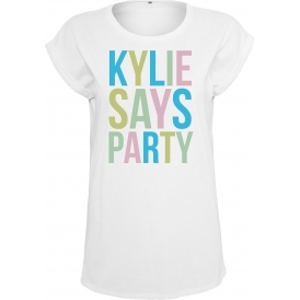 Kylie Says Party (As Worn By Kylie Minogue) Womens Extended Shoulder T-Shirt