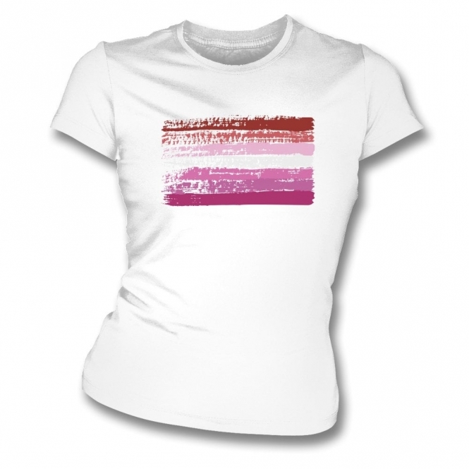 Lesbian Flag Organic Womens Slim Fit T-Shirt