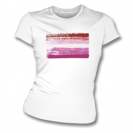 Lesbian Flag Organic Womens Slim Fit T-Shirt
