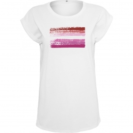Lesbian Flag Womens Extended Shoulder T-Shirt
