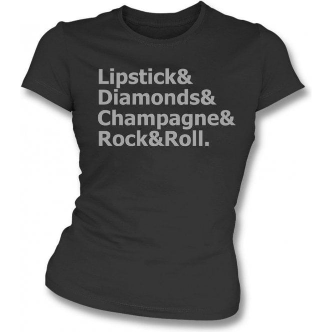 Lipstick & Diamonds... Vintage Wash Womens Slim Fit T-Shirt