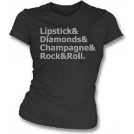 Lipstick & Diamonds... Vintage Wash Womens Slim Fit T-Shirt