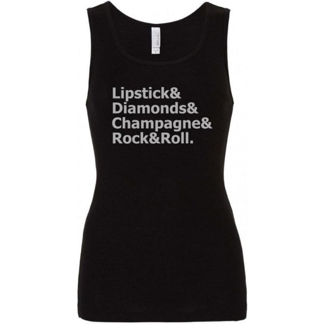 Lipstick & Diamonds... Womens Baby Rib Tank Top