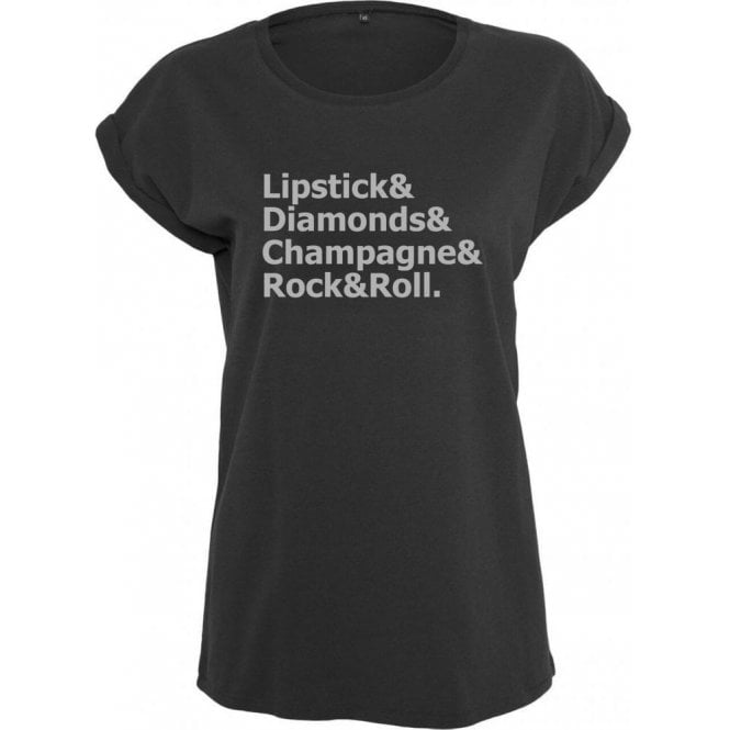 Lipstick & Diamonds... Womens Extended Shoulder T-Shirt
