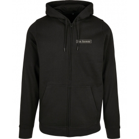 Live Forever (Inspired By Oasis) Embroidered Left Logo Zip Hooded Sweatshirt