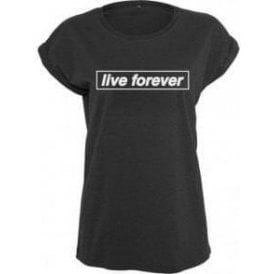 Live Forever (Inspired By Oasis) Womens Extended Shoulder T-Shirt