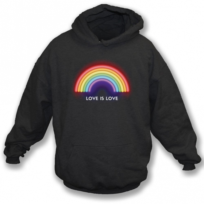Love Is Love (Neon Rainbow) Organic Hooded Sweatshirt