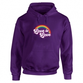 Love Is Love (Purple) Organic Hooded Sweatshirt