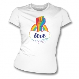 Love Rainbow Organic Womens Slim Fit T-Shirt