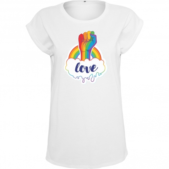 Love Rainbow Womens Extended Shoulder T-Shirt