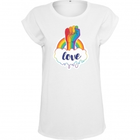 Love Rainbow Womens Extended Shoulder T-Shirt