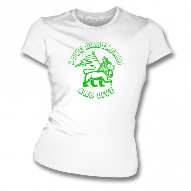 Love Rastafari And Live (As Worn By Patti Smith) Womens Slim Fit T-Shirt