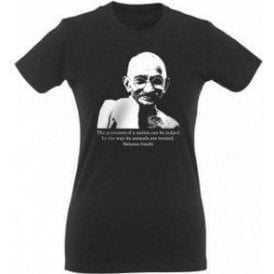 Mahatma Ghandi Womens Slim Fit T-Shirt